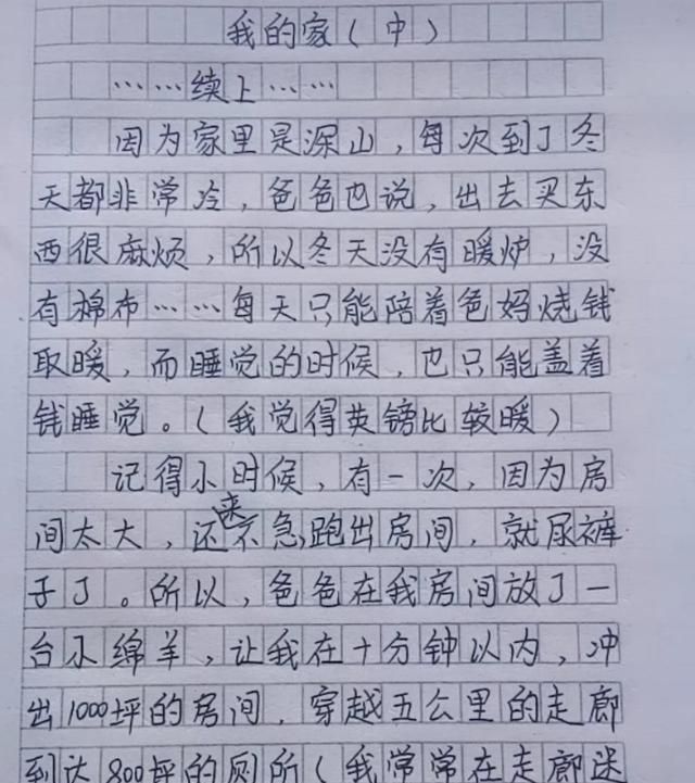 小学生作文《我的家》火了,老师接连期待
