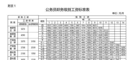 公务员事业单位工资标准表出炉哪个薪资收入更高