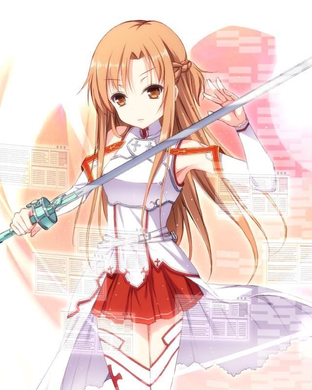 二次元日漫《刀剑神域》里结城明日奈(亚丝娜)的高清插画壁纸