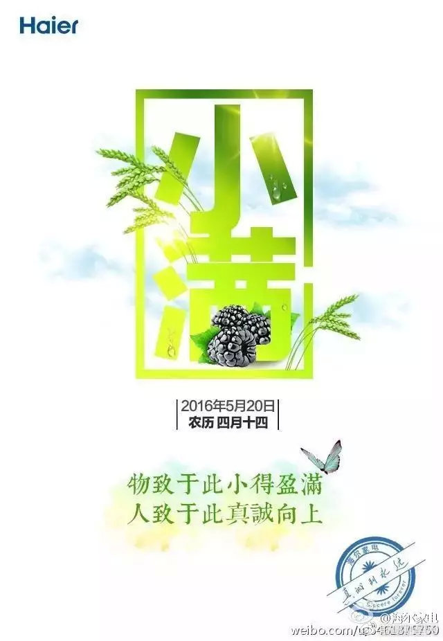 5.20小满节气海报和文案,夏日的小确幸!