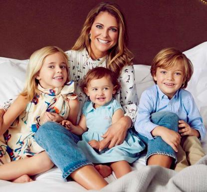 瑞典王室最美全家福！公主金发碧眼超明艳，5岁王子比乔治哥俩帅