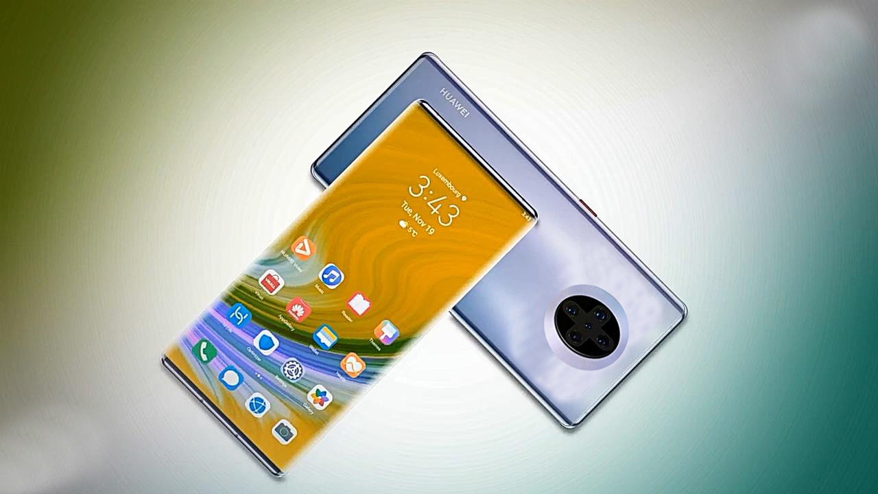 华为mate40pro屏保图片,华为mate40主题壁纸 华为mate40pro概念图无刘海瀑布屏滚筒十字5镜头这才是华为