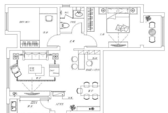 见过最美的中式,客厅坚持做个小抬高,餐厅一分为二多间房