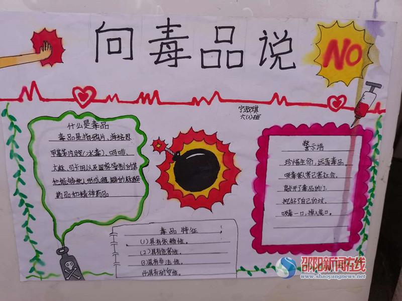隆回县西洋江镇中心小学开展禁毒手抄报比赛活动