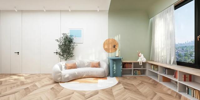 114㎡清新北欧风格婚房装修,弧形元素甜蜜升级