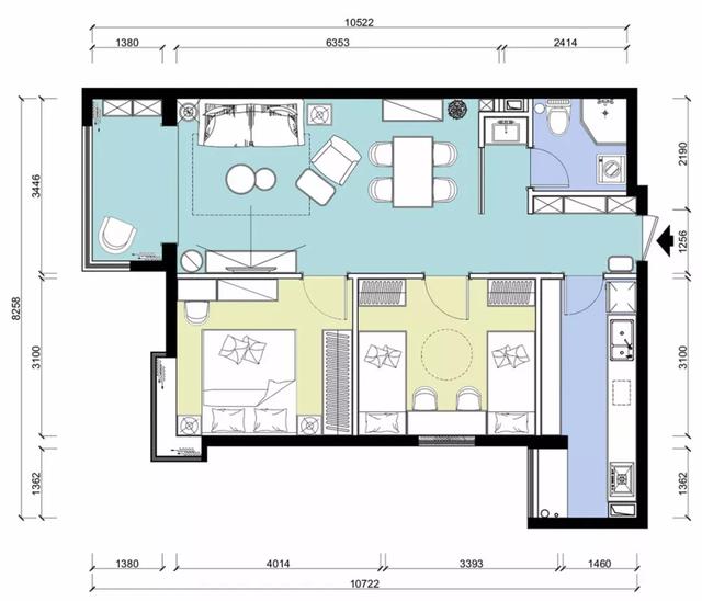 79平的小户型二居室，儿童房内这 样布局，就像做了三房一样