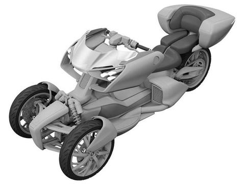 雅马哈大型斜倒三轮摩托车新专利解读