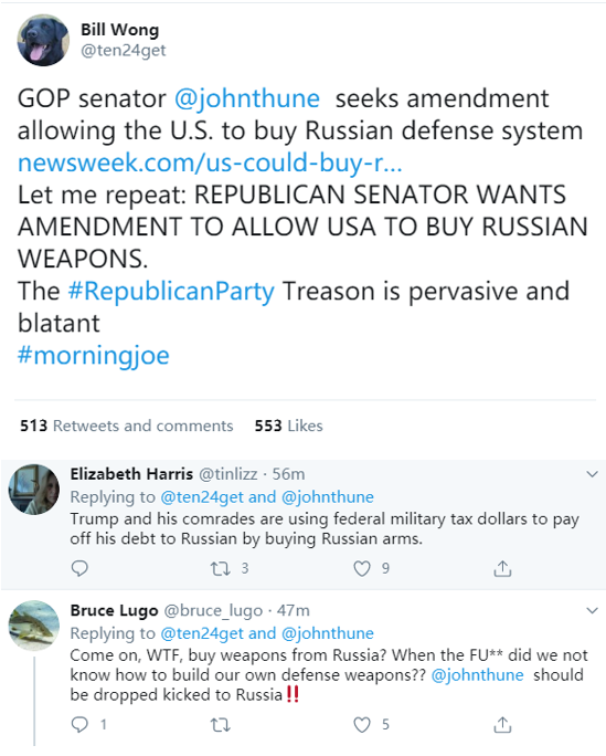 美国网民炸锅！美国居然要买俄罗斯S-400导弹系统