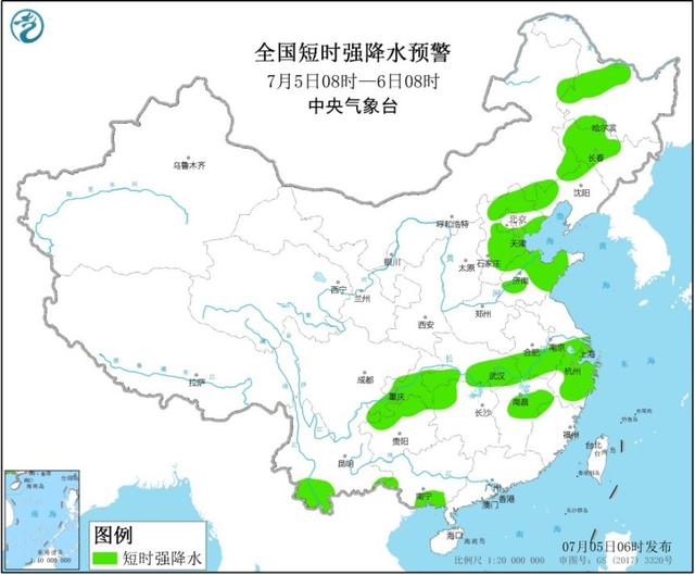 中央气象台:湖北安徽浙江等地部分地区有大暴雨