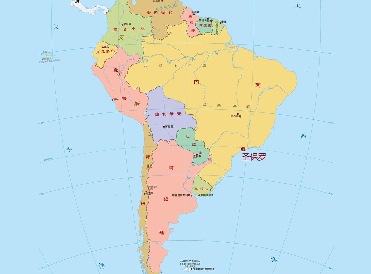 巴西英文地图集_巴西地图_初高中地理网