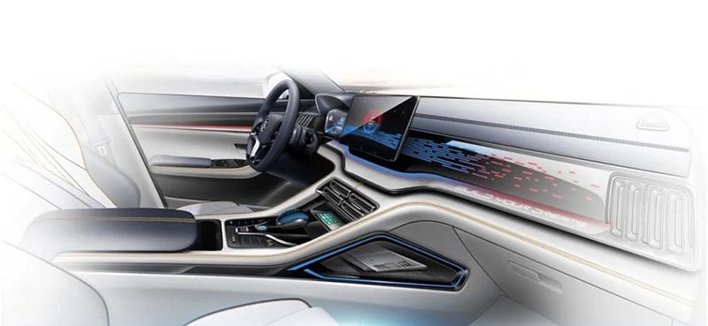 细节披露/双层中控台 比亚迪宋PLUS内饰效果图曝光