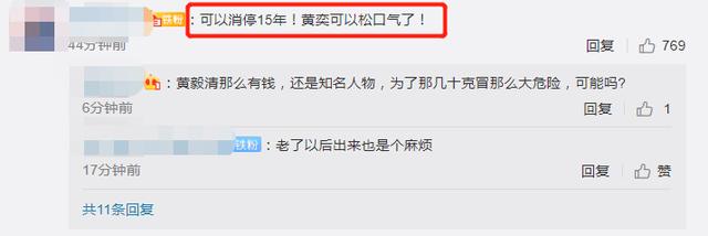 黄毅清被判关押15年,没收财产5万,网友:黄奕可以松口气了
