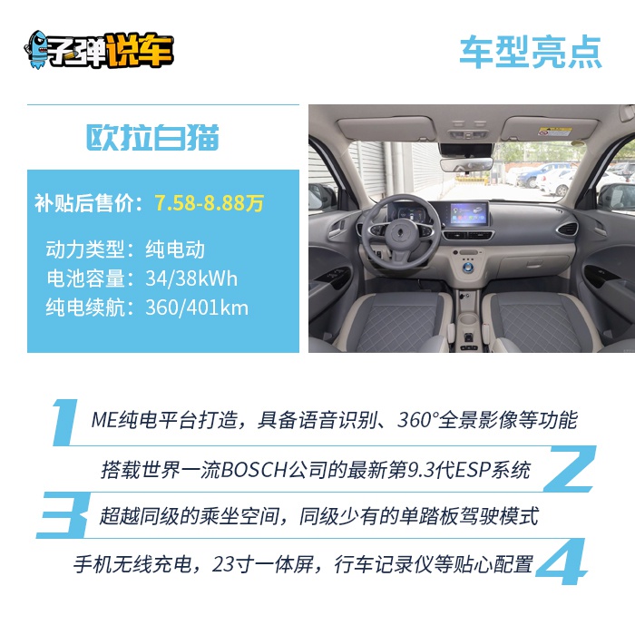 子弹说车丨7.58万起售续航401km，欧拉白猫哪款值得买？