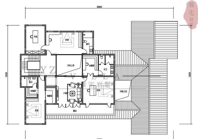 广东两层中式合院别墅，带中堂，内天井，柴火房，连廊入户