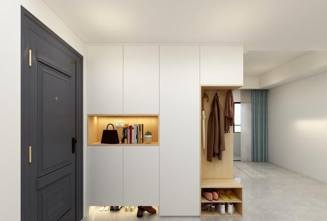 房子装修,玄关鞋柜设计,增加收纳空间好看实用