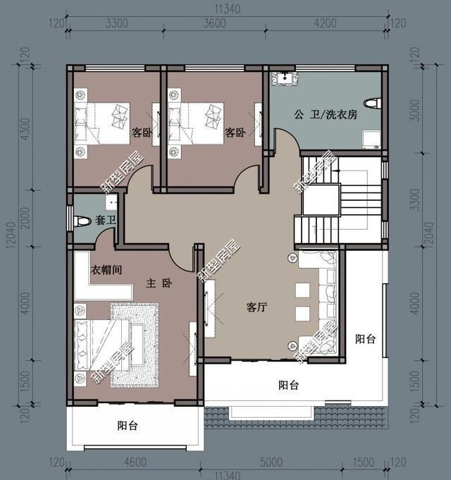 11x12米自建房户型图,开间11米进深12米别墅 开间11米进深12米,怎么自建房?|自建房|开间|户型