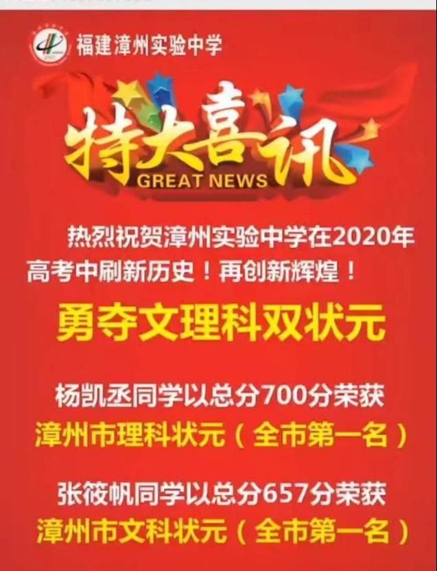 2020漳州市高考最新_福建省漳州第一中学2020年高考部分高校录取光荣榜