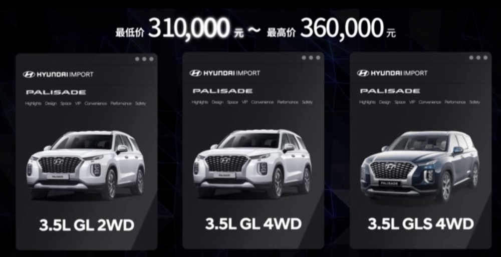 家用车起步就能是进口大型SUV了,现代帕里斯帝来袭,预售31万起