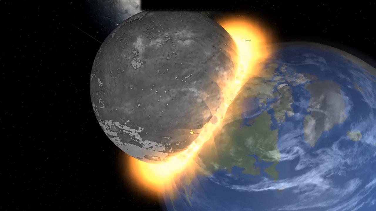 模拟远古行星忒伊亚撞击地球全过程