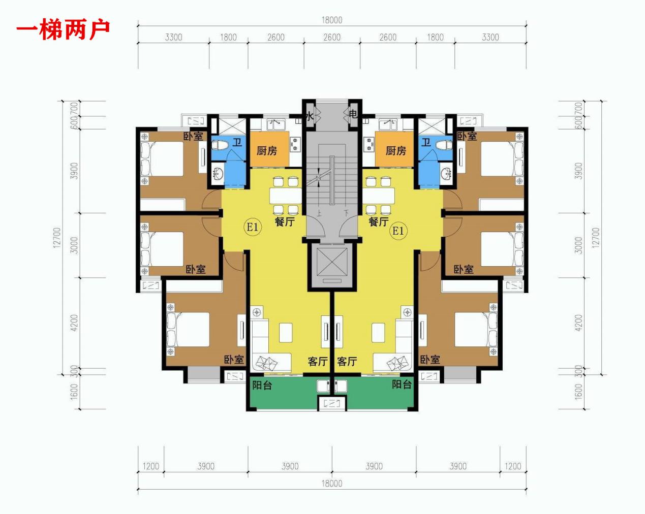发现很多楼盘都是奇偶层,楼上1梯4户,楼下1梯2户
