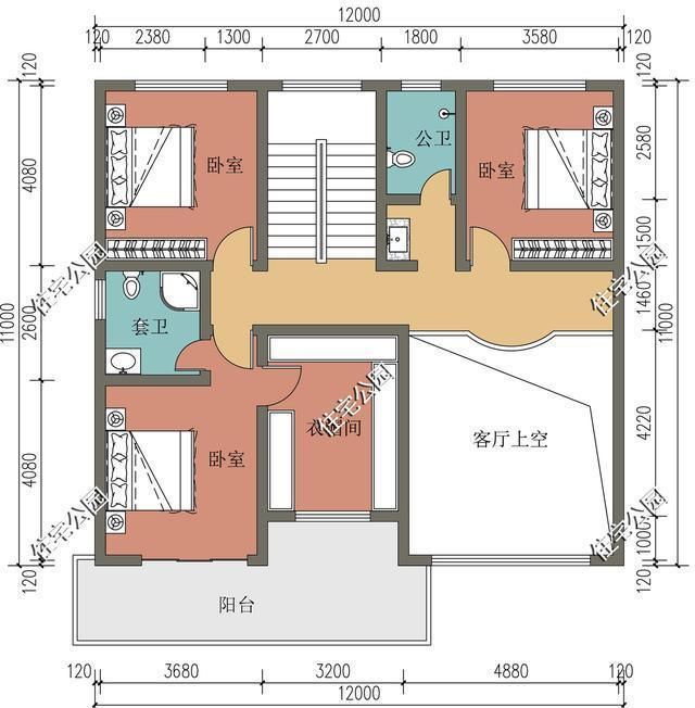 宽11米长12米设计图纸,11米x12米房屋设计图 农村建别墅,宽12米长11米,怎么设计好?