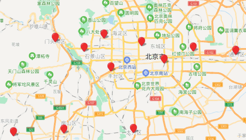 ▲北京市盲人按摩指導中心分佈截圖