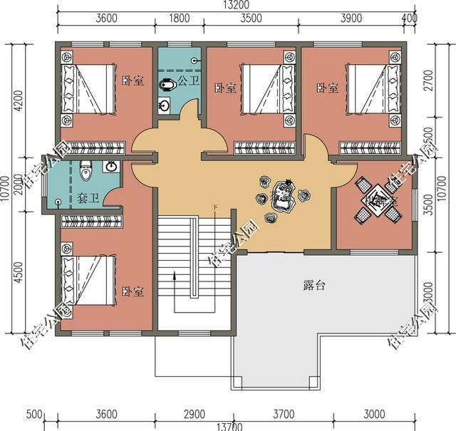 农村自建房宽16米,进深11米,想建两层怎么设计?