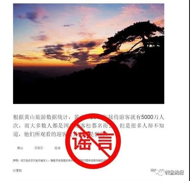 黄山迎客松是塑料的?景区回应(图)