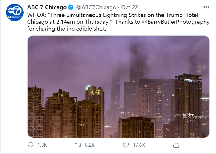 美媒:特朗普想胜选 除非雷劈中同一个地方2次
