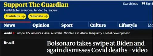 不仅没祝贺“胜选” 巴西总统还“间接攻击”拜