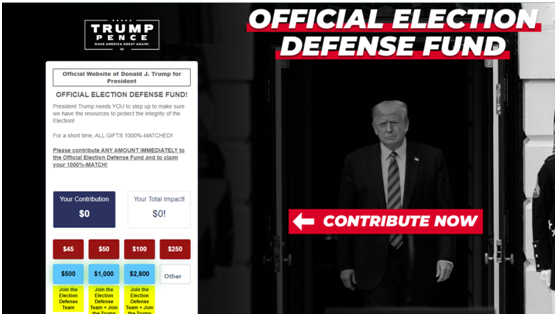特朗普团队呼吁支持者捐钱打官司 但钱不会用于