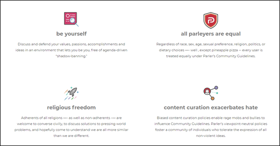图源:Parler平台网页