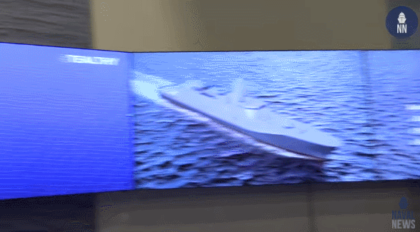 新型护卫舰折射歼-20发射的雷达波,从而实现隐身 图源:美国海事新闻网