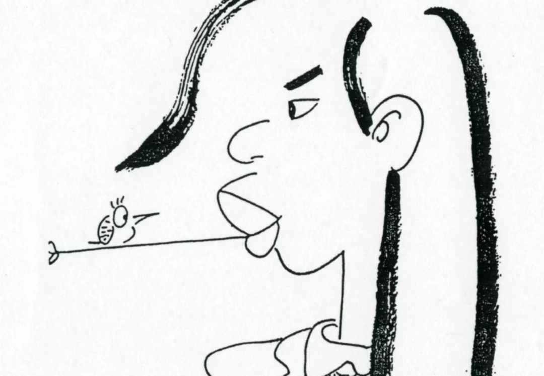 ▲蔡志忠在《漫画蔡志忠——蔡志忠半生传奇》封面上的自画像（局部）。