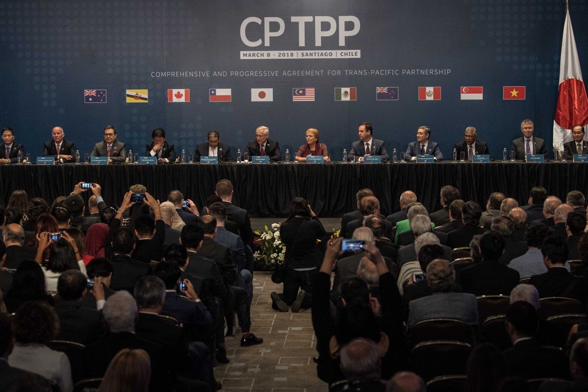 2018年3月8日,11国在智利共同签署CPTPP 图自新华社