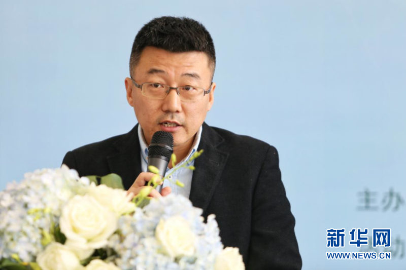 新华网陕西频道总经理,总编辑段博介绍活动总体情况.新华网 王智超 摄