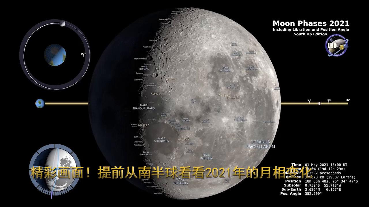 精彩画面!提前从南半球看看2021年的月相变化