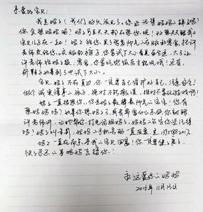 朱莉写给儿子的信。