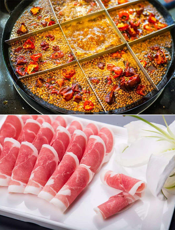 川渝火锅(上图)和宁夏盐池滩羊肉(下图)
