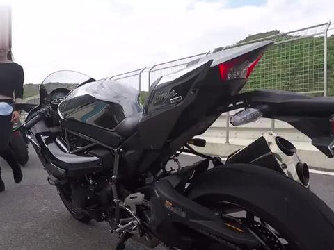 摩托超级跑车川崎H2声音实拍，这个声音太好听了