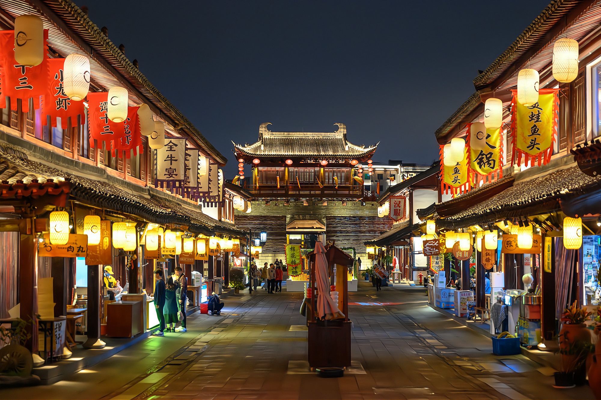 中式商业街效果图下载-光辉城市