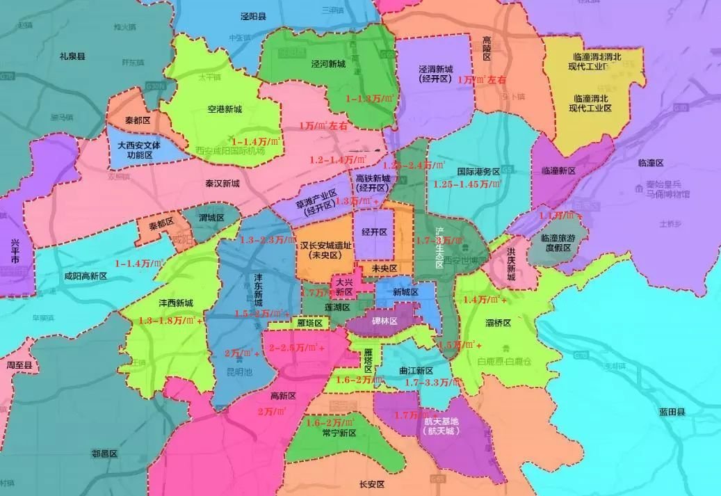 全面进入2万/㎡时代已不远,甚至3万/㎡ 也已在个别板块出现,西安房价