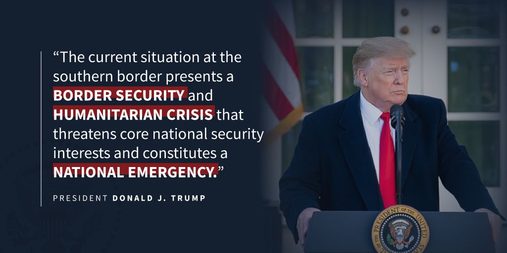 Trump announced a national emergency (picture from the White House official website)