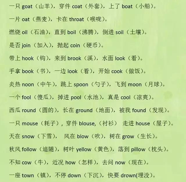 小学英语背记单词三字经,一天记住100个不是问题