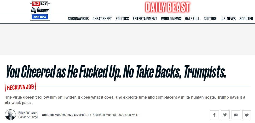 美媒：特朗普应直面病毒版“切尔诺贝利” 不是