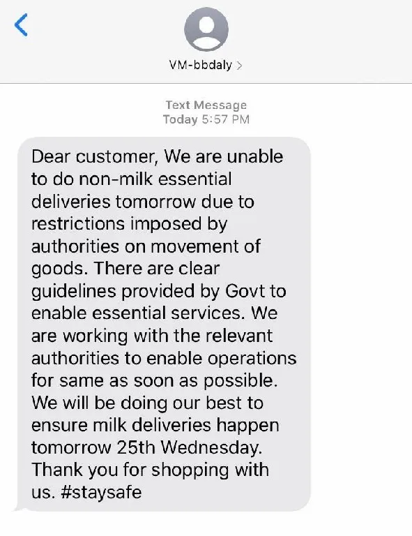 BB Daily给用户发送的短信,图片来源:志象网读者