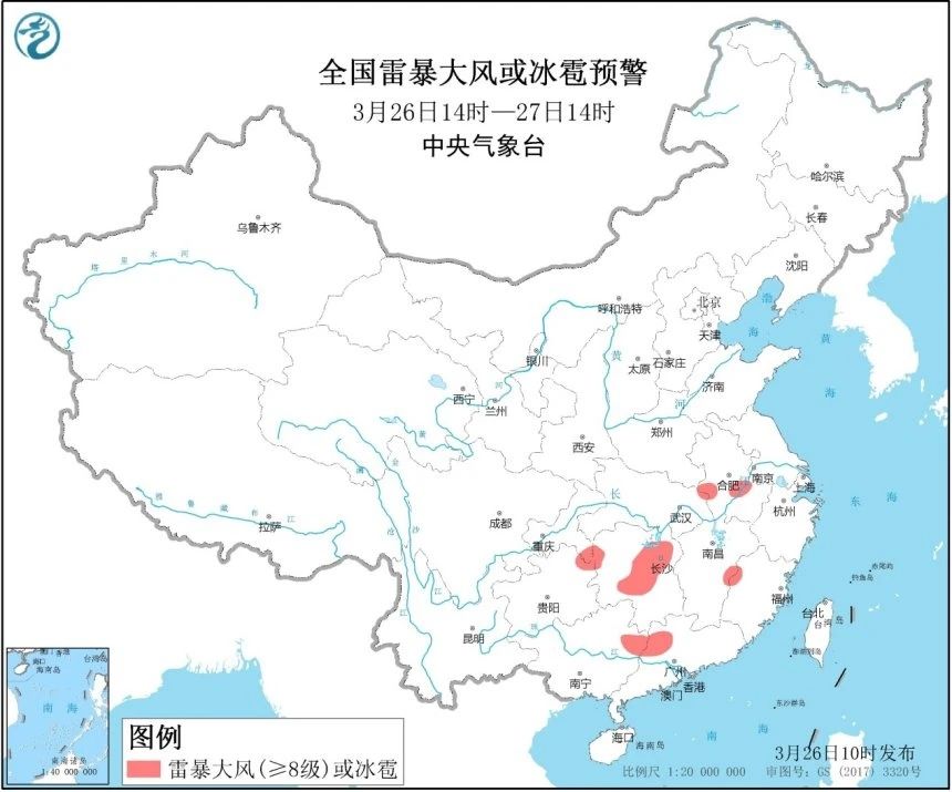 冷暖空气互相“角力” 江南华南需警惕叠加降雨，图/中国天气网