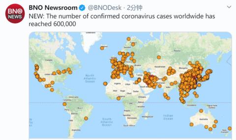 全球新冠肺炎累计超60万例