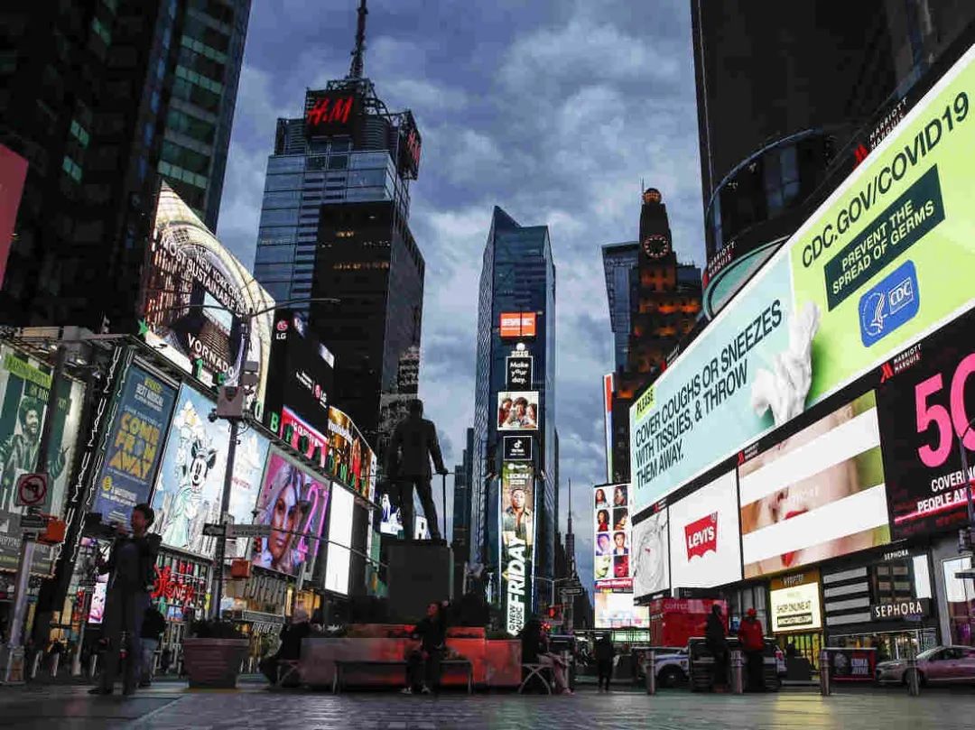 新冠疫情之下的纽约时代广场
