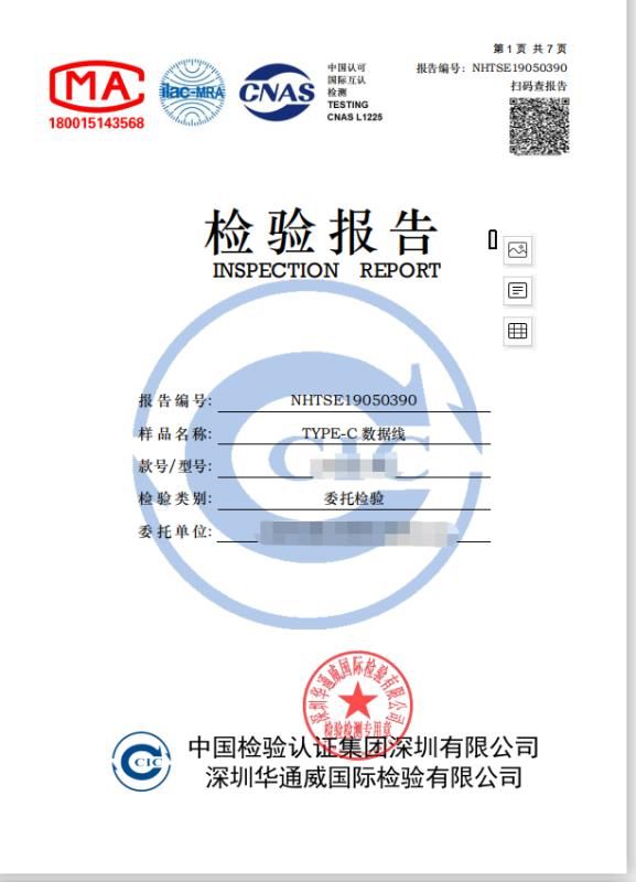 认证中介机构提供的国标认证报告样板,表示花钱即可办理,不用考虑产品实际质量。受访者供图